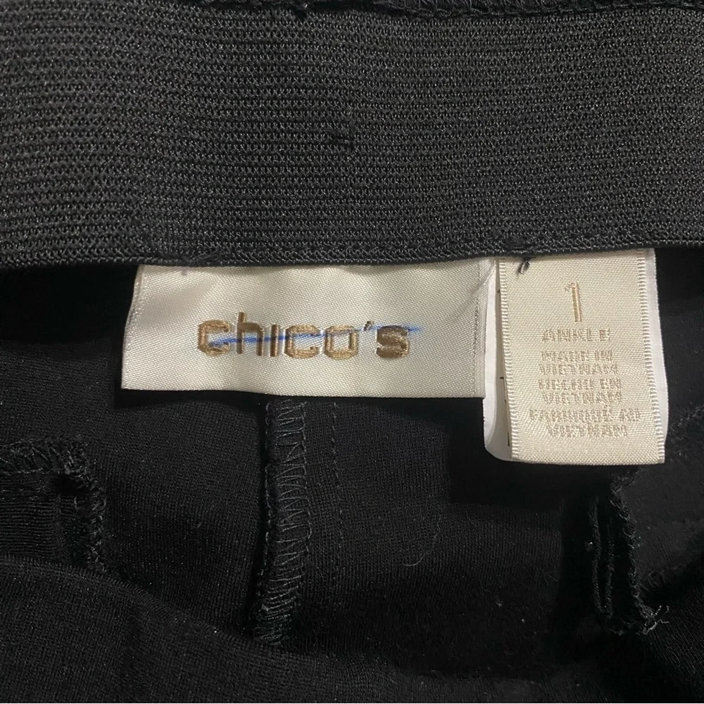 Chicos Black Side Zip Stretch Waist Ankle Pants